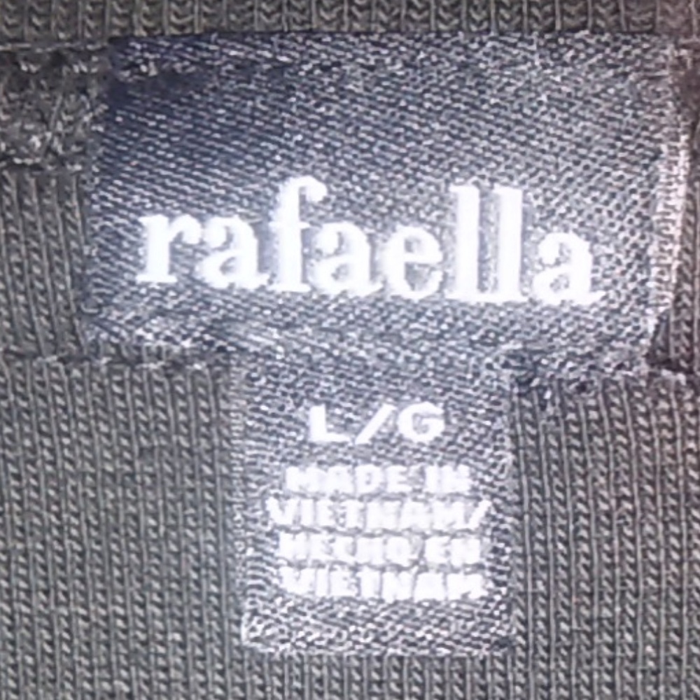 Rafaella black button down bead trim top sz Lg - Picture 4 of 6